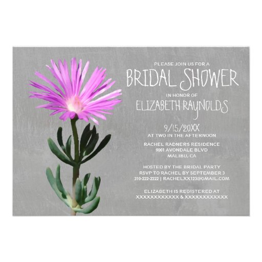 Succulent Plant Bridal Shower Invitations