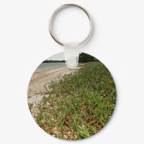 Succulent plants on beach keychains