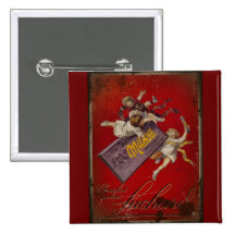 Suchard Chocolat Children with Ribbons Pinback Buttons