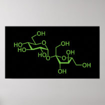 Sucrose Sugar Molecule Print