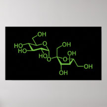 Sucrose Sugar Molecule Print
