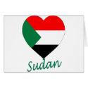 Sudan Flag Heart cards