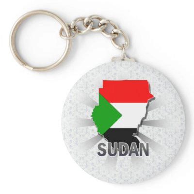 Sudan Flag Map 2.0 Keychains by representmycountry
