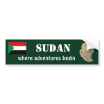 Sudan Flag Map Text Bumper Sticker