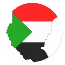 Sudan flag map stickers