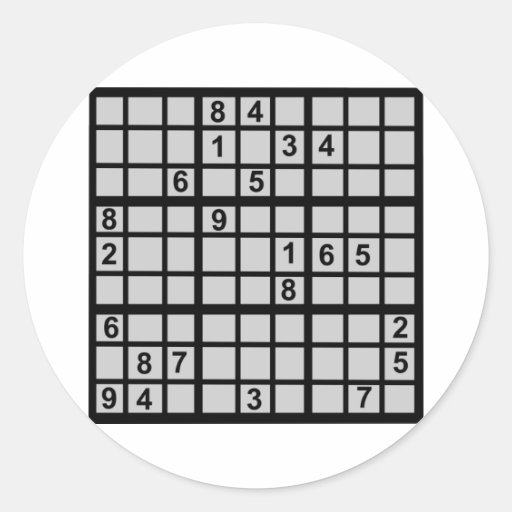 Sudoku - Brainteaser Classic Round Sticker | Zazzle
