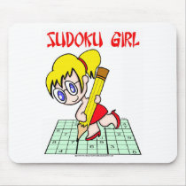 Sudoku Girl Blonde Hair mousepads