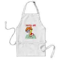 Sudoku Girl Red Hair aprons