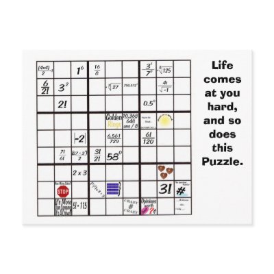 Sudoku Puzzle Cards Postcard by technojray