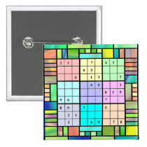 Sudoku Stained Glass Design buttons