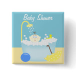 Sudsy Bathtub Baby Shower Pin buttons