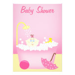 Sudsy Bathtub Pink Baby Shower Invitation