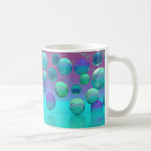 Sueños del océano - aguamarina y fantasía violeta  tazas de café