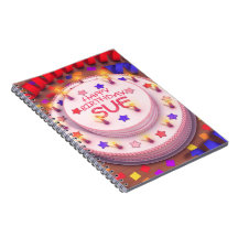 Sue's Birthday Cake Spiral Notebooks