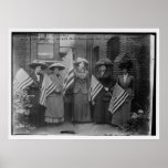 Suffragettes Holding American Flags Print
