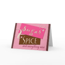 Sugar and spice baby shower invitation card