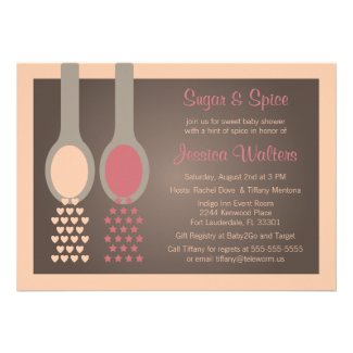 Sugar and Spice Baby Shower Invitations