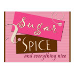 Sugar and spice baby shower postcard invites