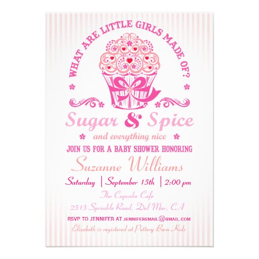 Sugar and Spice Cupcake Baby Shower Invitation