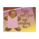 Sugar and spice gingerbread baby shower postcard postcard