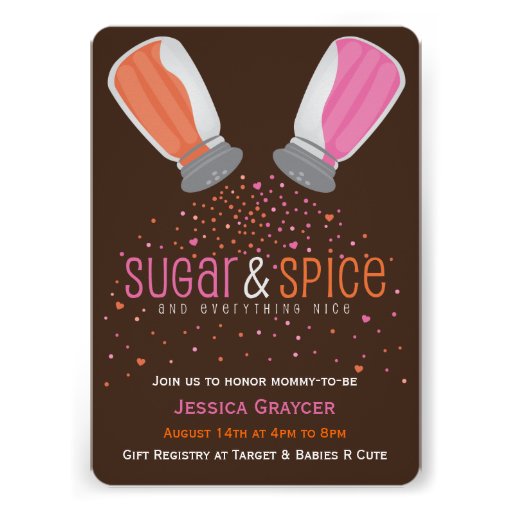 Sugar and Spice Shakers Baby Shower Invitation