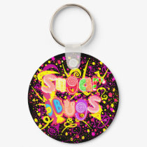 Sugar Bugs Red & Black logo Keychain by atombat Sugar Bugs Red & Black logo Keychain