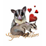 Sugar Glider Flowers and Hearts t-shirts