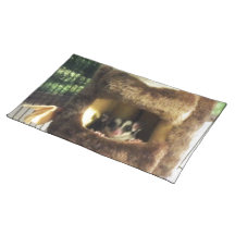 Sugar Glider in Furry Tree Truck Hanging Bed Place Mats