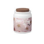Sugar Jar Porcelein Pink Spring Blossoms Floral Candy Dishes