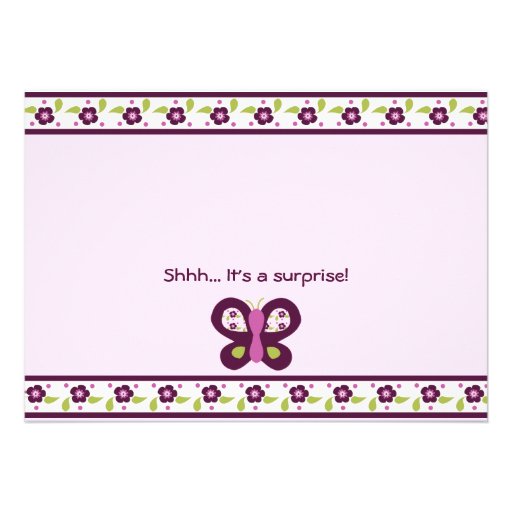 Sugar Plum Butterflies #2 Baby Shower Invitations