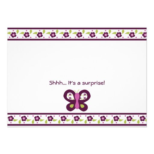 Sugar Plum Butterflies Baby Shower Invitations