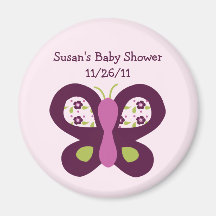 Sugar Plum Butterfly Baby Shower Magnet