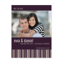 Sugar Plum Stripes :: Save the Date Photo Postcard by CSWedding Sugar Plum Stripes :: Save the Date Photo Postcard