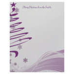 Sugar Plum Tree and Snowflakes on Lavender Personalized Letterhead