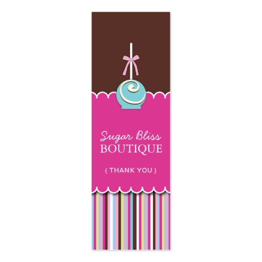 Sugar Pops Thank You Tags Business Card Template (front side)