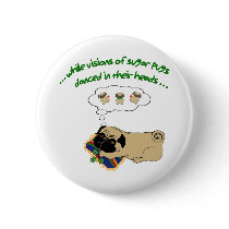Sugar Pug Christmas buttons