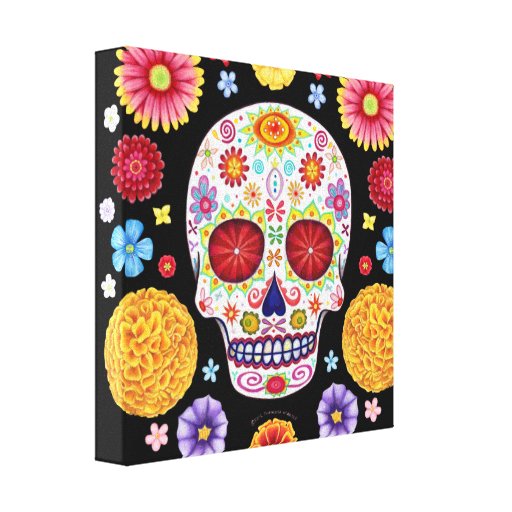 Sugar Skull Art Canvas Print Zazzle