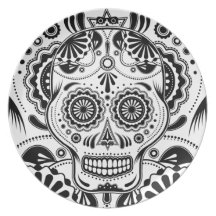 Sugar Skull Art "Day of the Dead" plate