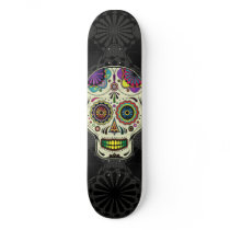 Sugar Skull Art - Day of the Dead Custom Skateboard
