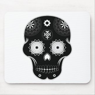 Sugar Skull Black Mouse Pads