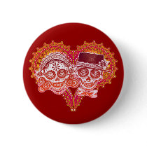Sugar Skull Couple Buttons