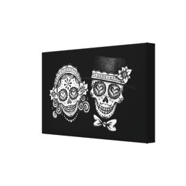 Sugar Skull Couple Gallery Wrapped Canvas