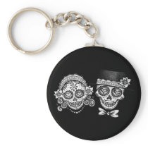 Sugar Skull Couple Keychain