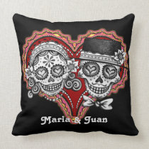 Sugar Skull Couple Pillow - Customize it! pillows