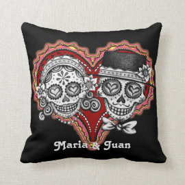 Sugar Skull Couple Pillow - Customize it!