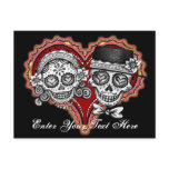 Sugar Skull Couple Postcard - Add Your Own Text!