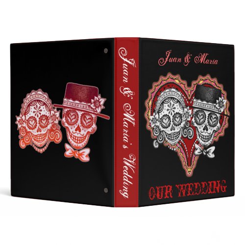 Sugar Skull Couple Wedding Binder binder