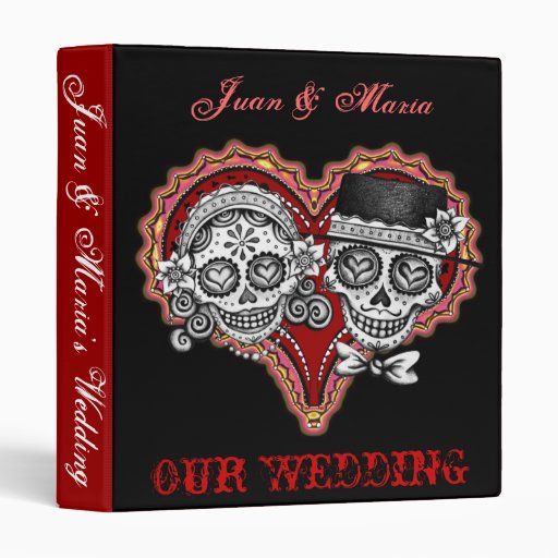 Sugar Skull Couple Wedding Binder