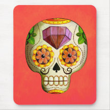Sugar Skull de Los Muertos Mousepads
