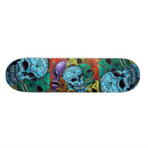 Sugar Skull Dragon Skateboard